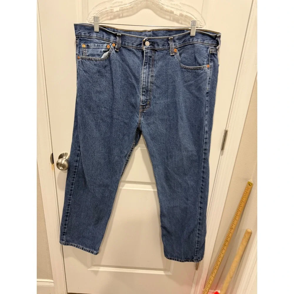Levi's Mens Jeans 505 Regular Fit Straight Leg Medium Wash Blue 42x29